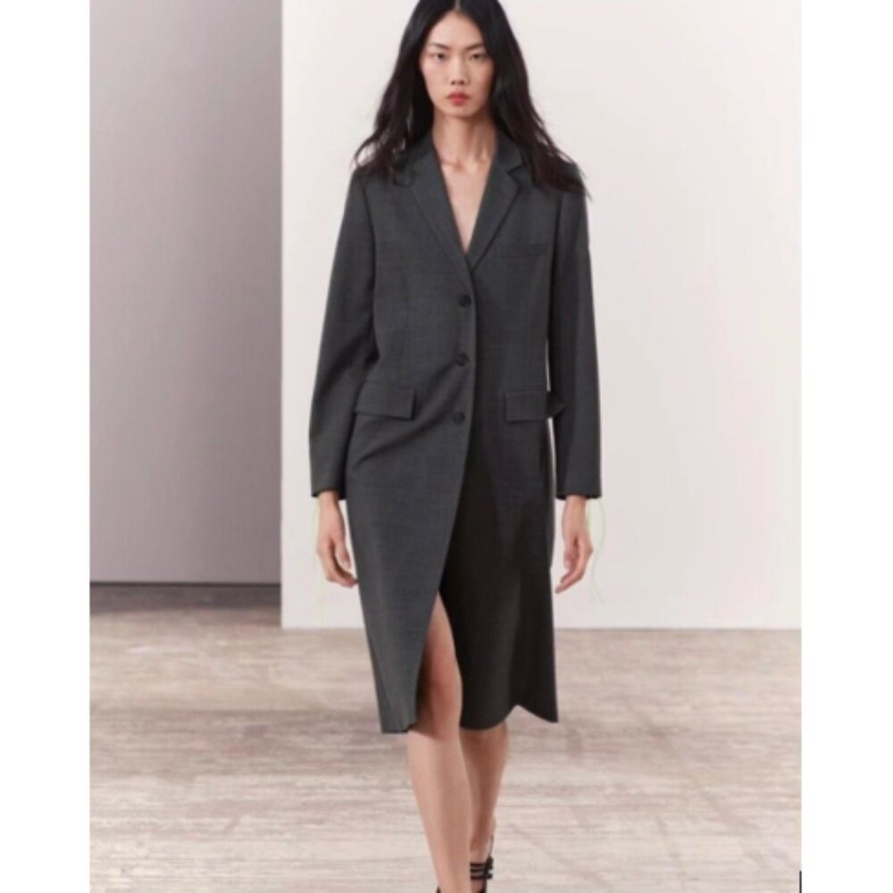 NWT TAILORING ZW COLLECTION WOOL BLEND FROCK COAT XS GRAY MARL-Bundle Discount